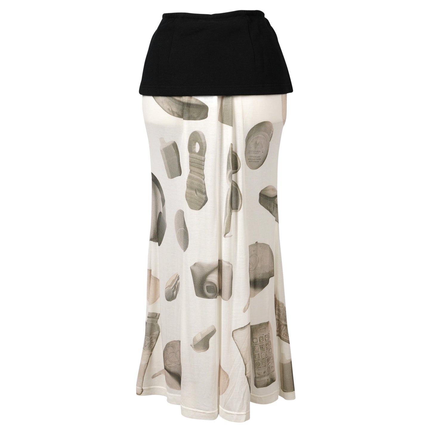 PACKING LIST LAYERED SKIRT / BLACK&WHITE