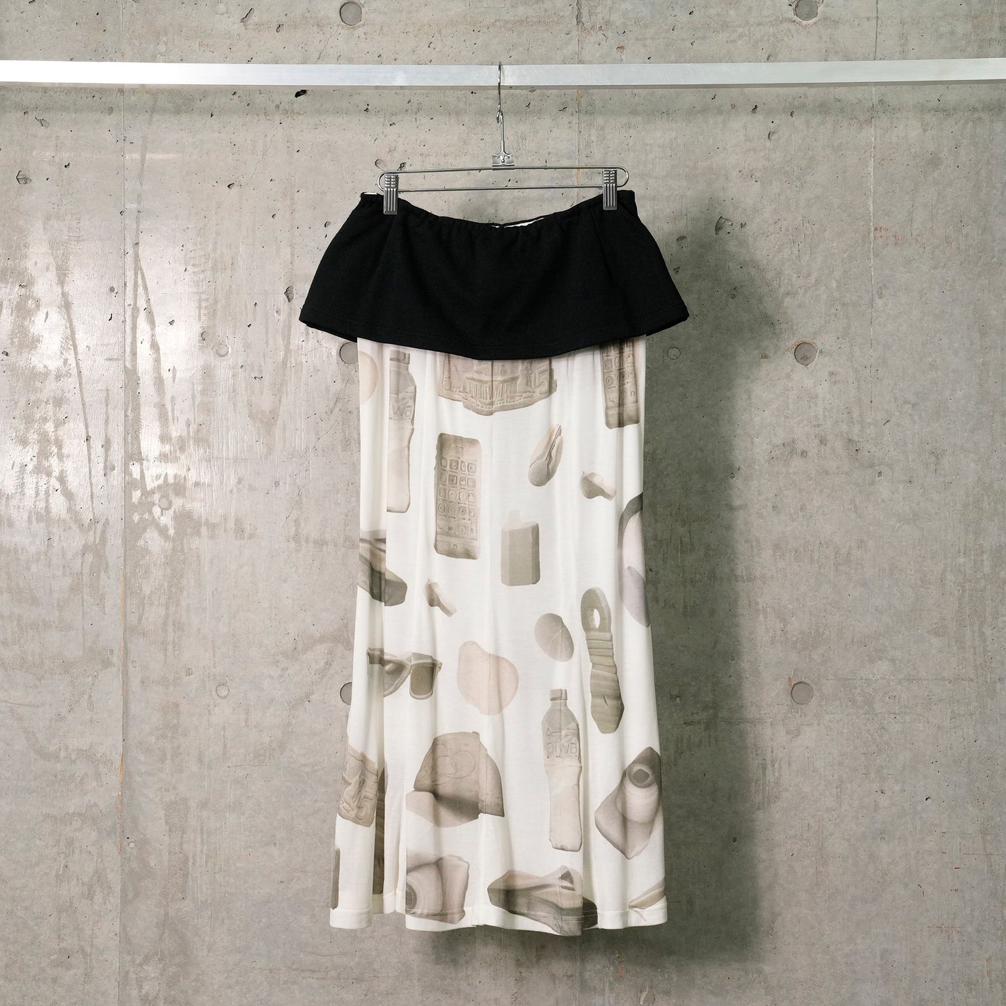 PACKING LIST LAYERED SKIRT / BLACK&WHITE