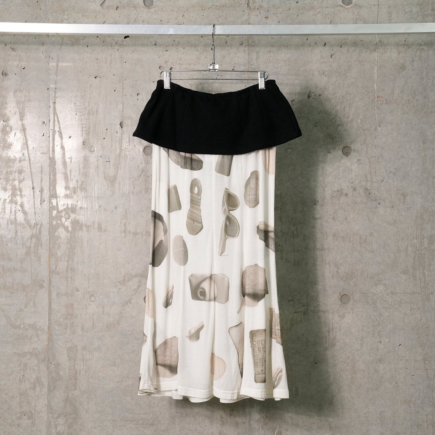 PACKING LIST LAYERED SKIRT / BLACK&WHITE