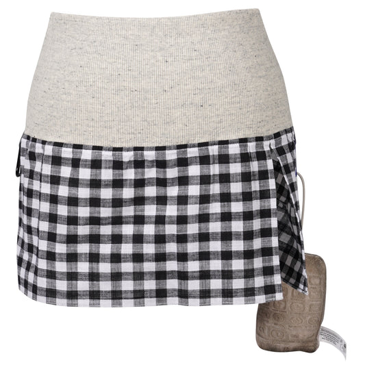 LOW RISE MINI SKIRT GRAY / BLACK&WHITE