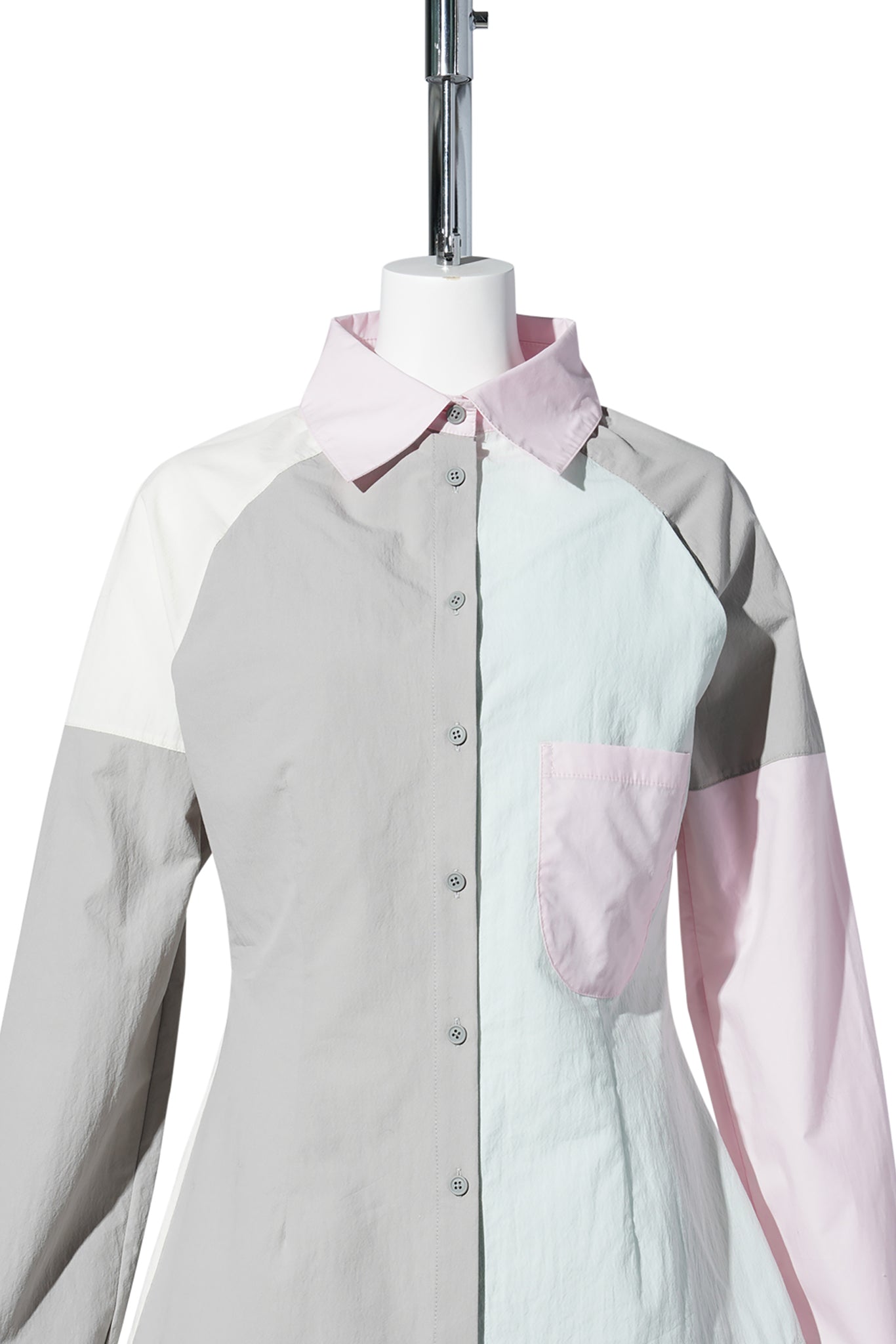 FOUR COLOR SHIRT / PINK GRAY BLUE WHITE