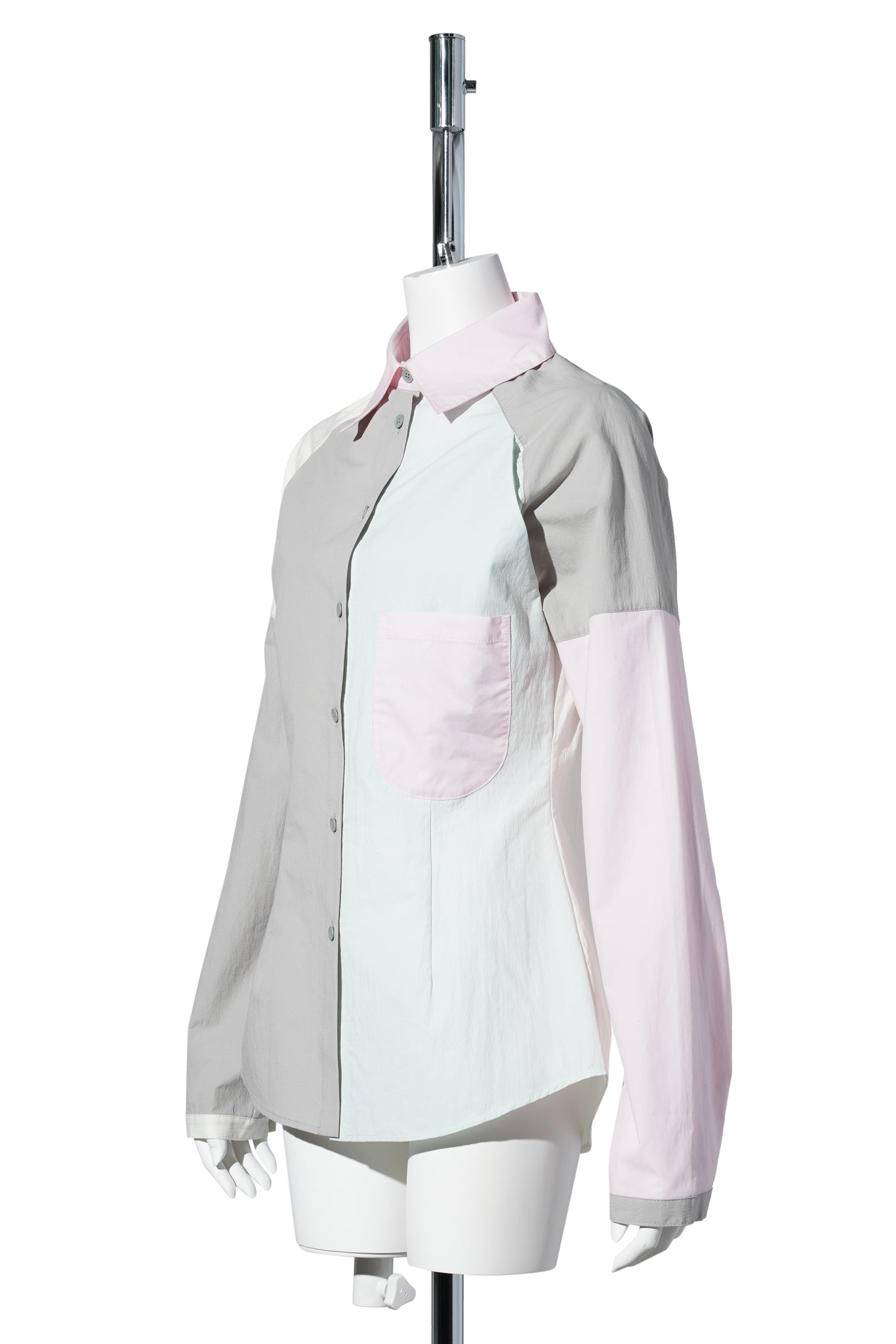 FOUR COLOR SHIRT / PINK GRAY BLUE WHITE