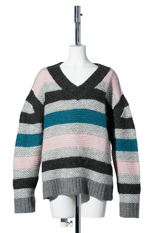 STRIPED GARTER SWEATER / MULTI