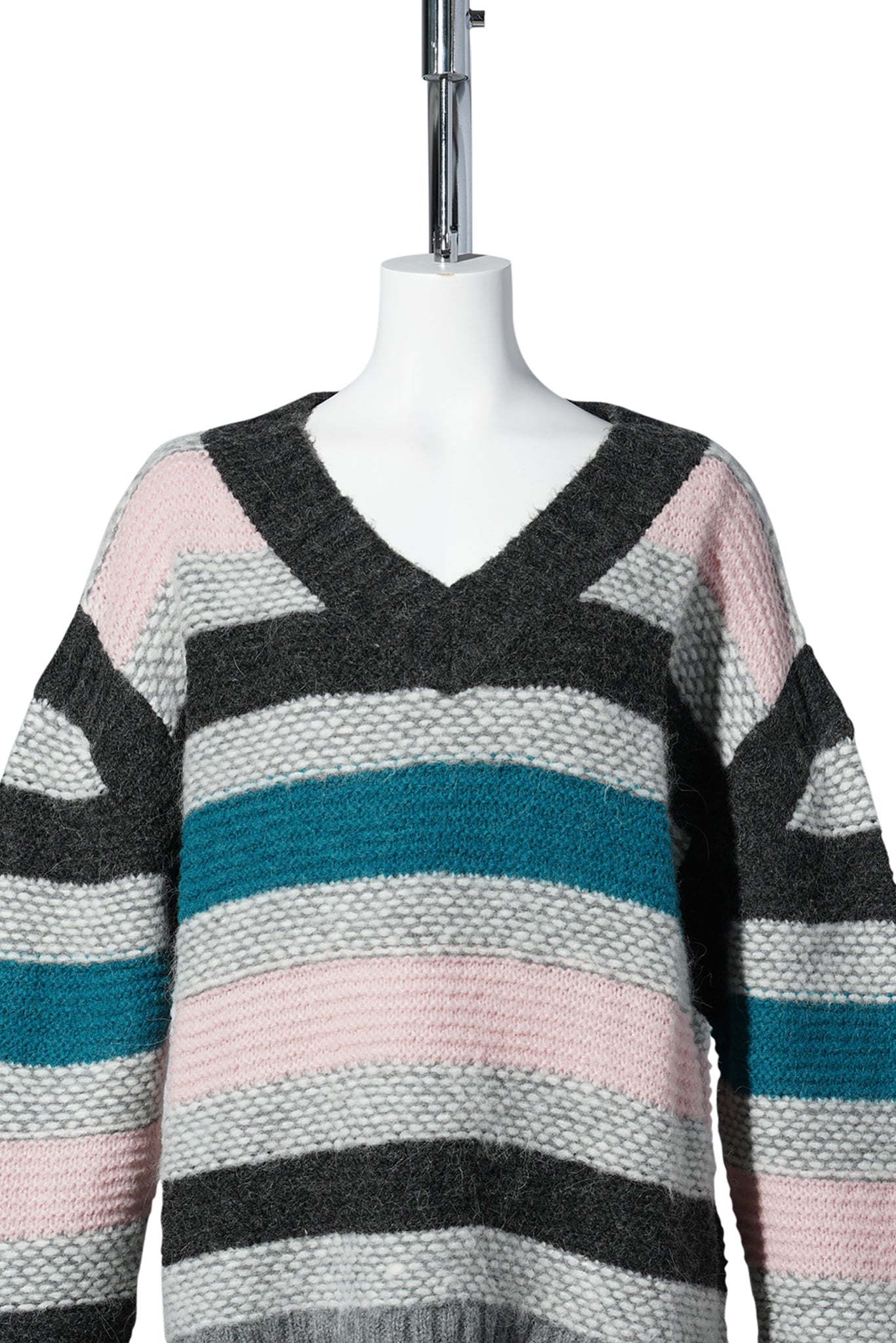 STRIPED GARTER SWEATER / MULTI