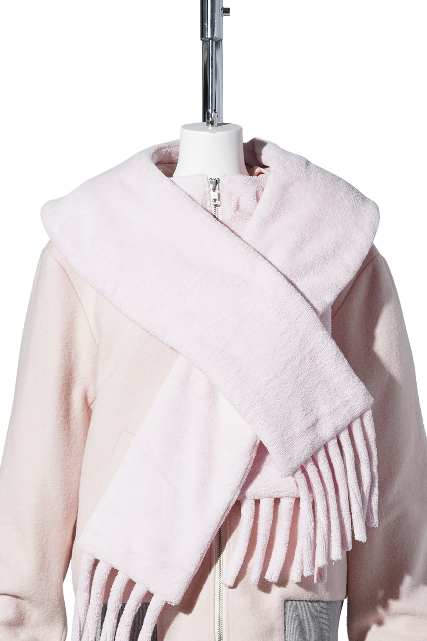 TOWEL SCARF BOMBER JACKET / PINK