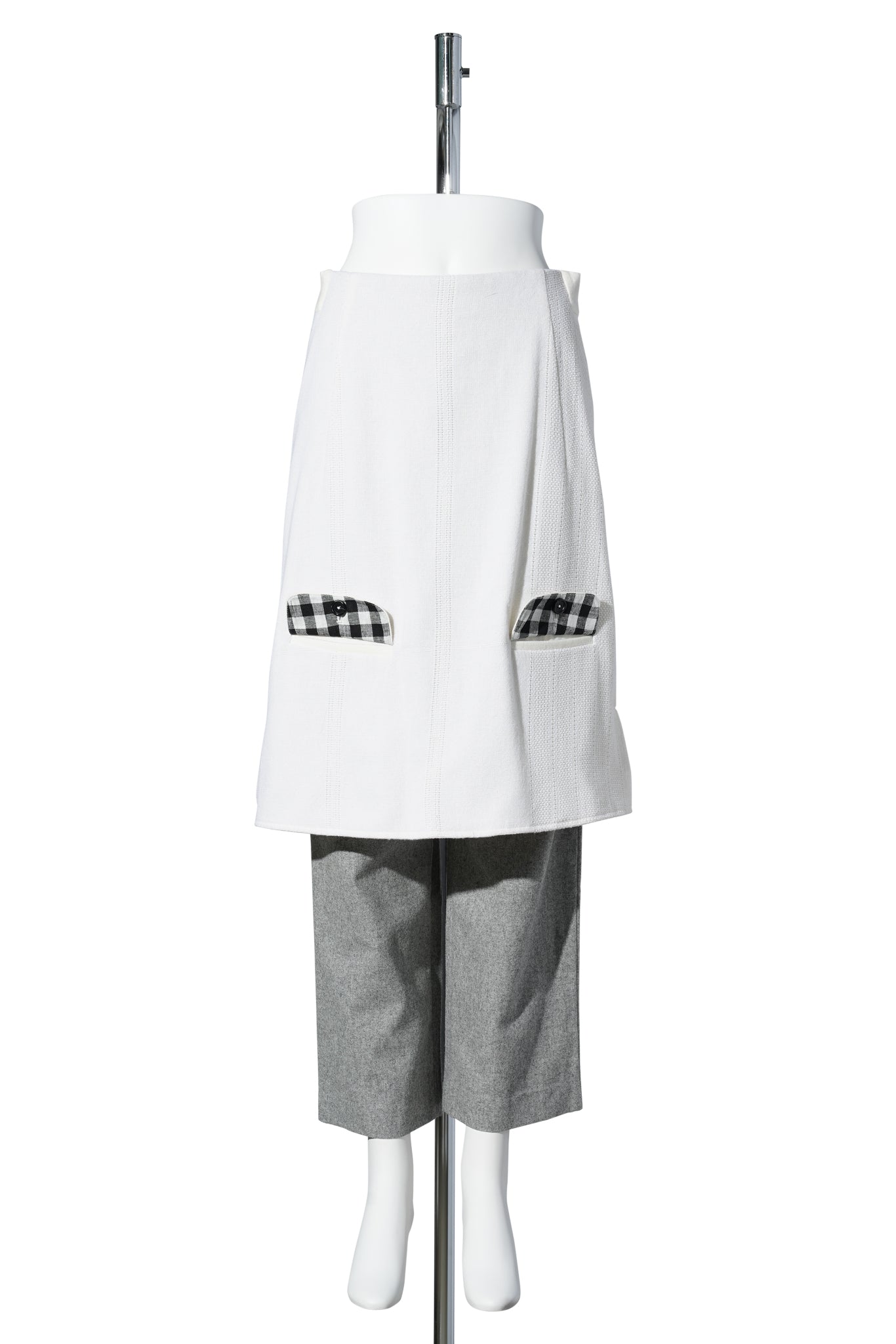 HYBRID APRON PANTS / GREY/WHITE