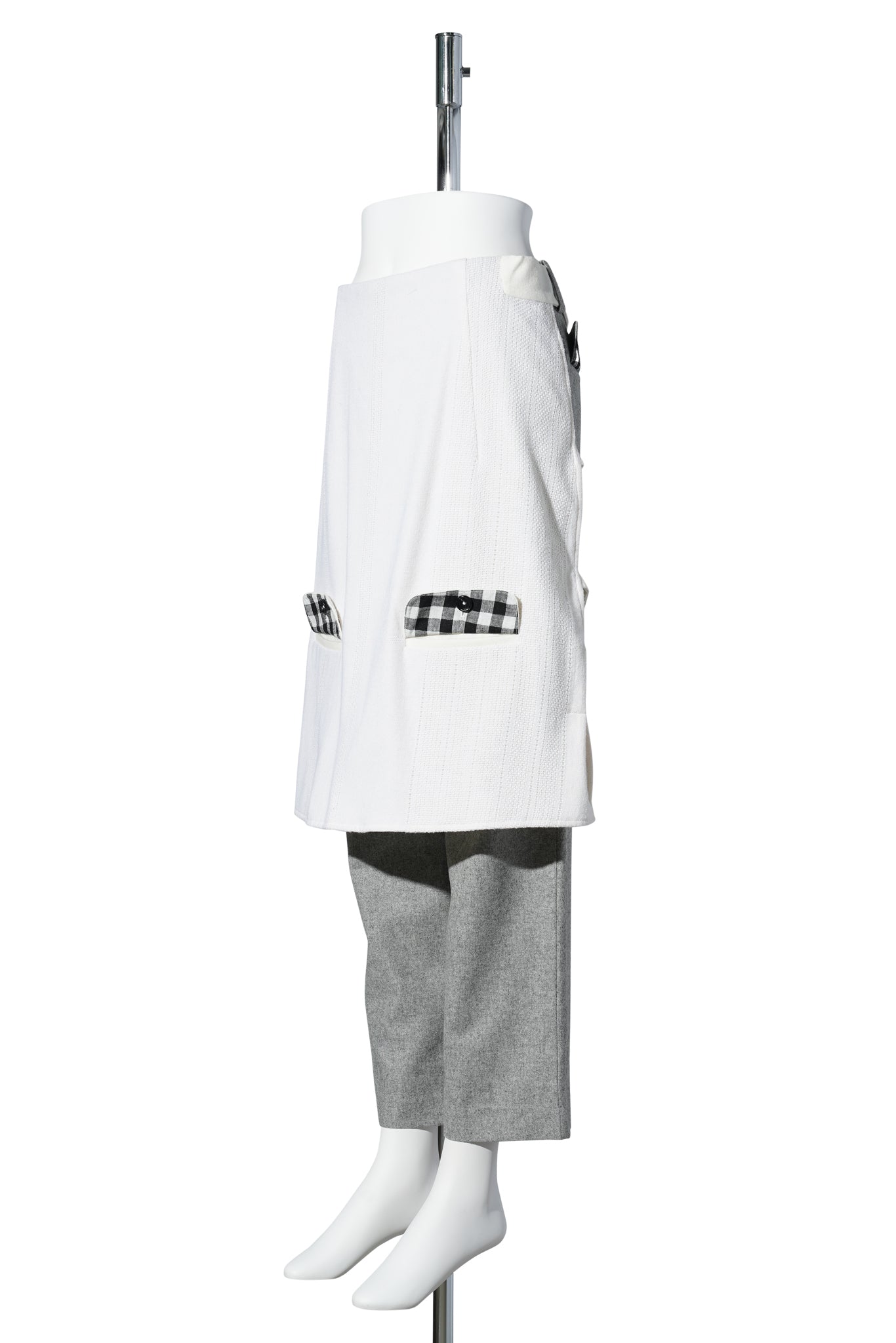 HYBRID APRON PANTS / GREY/WHITE