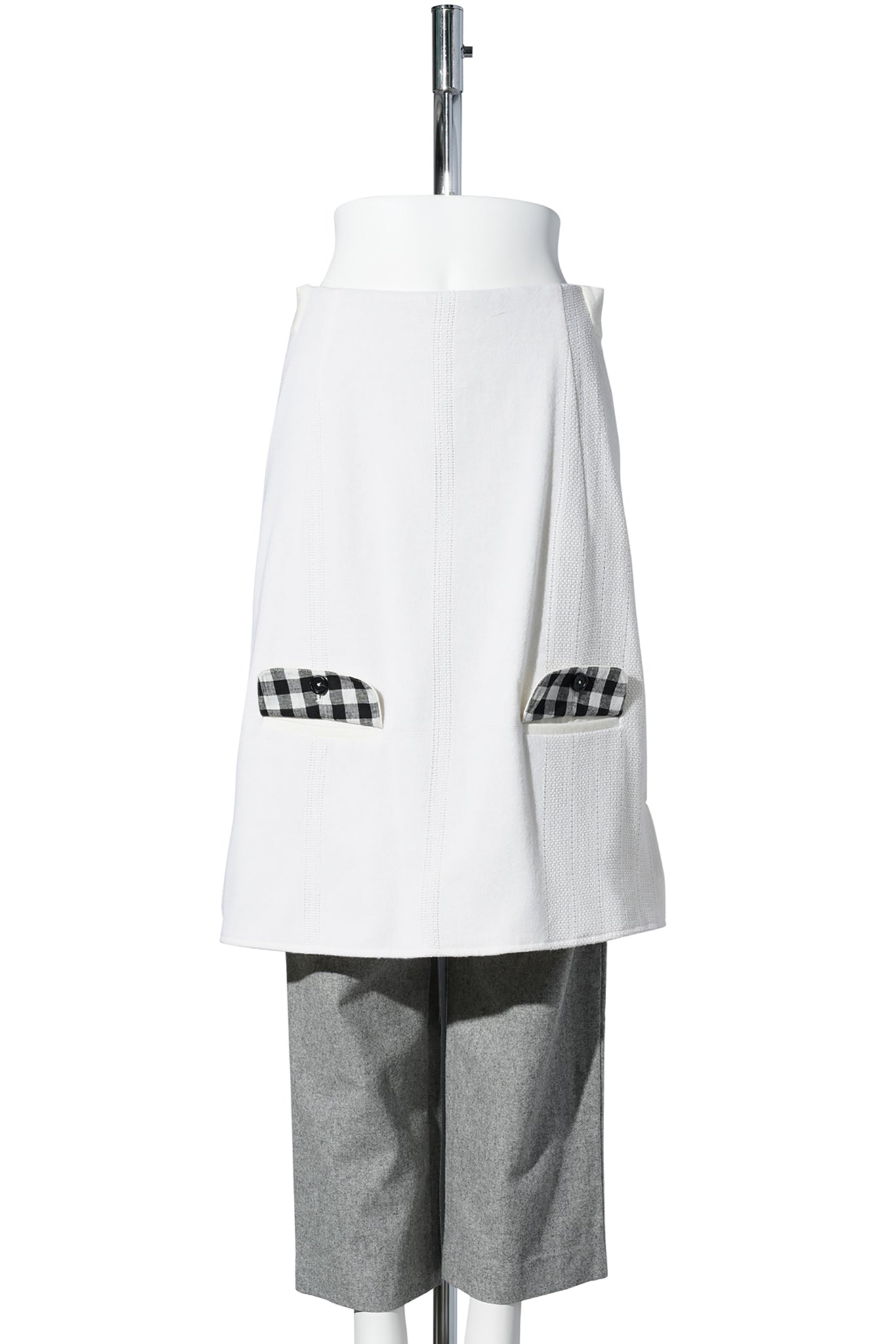 HYBRID APRON PANTS / GREY/WHITE