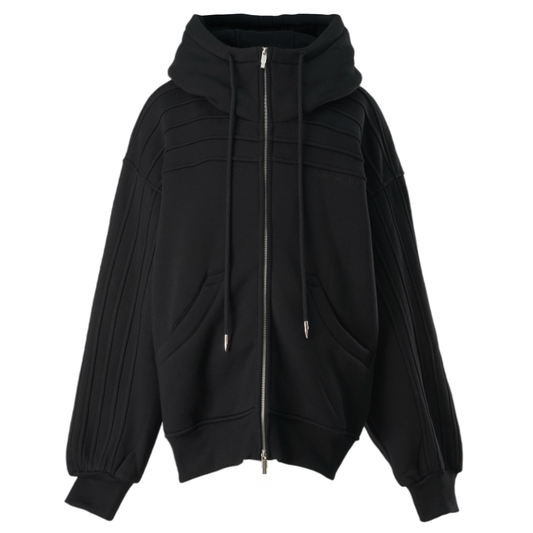 BLACK SEAMING HOODIE / BLACK