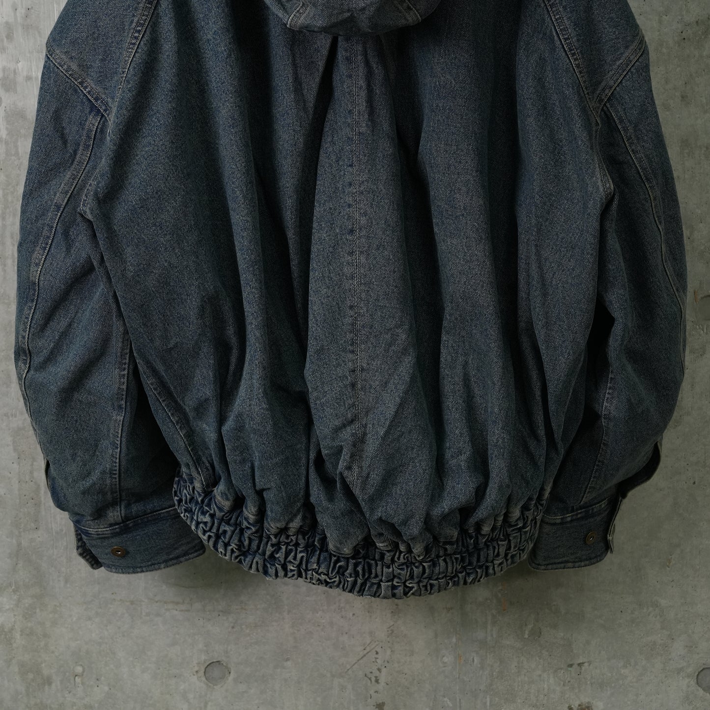 DENIM FOLDING OVERSIZED PADDED JACKET / BLUE