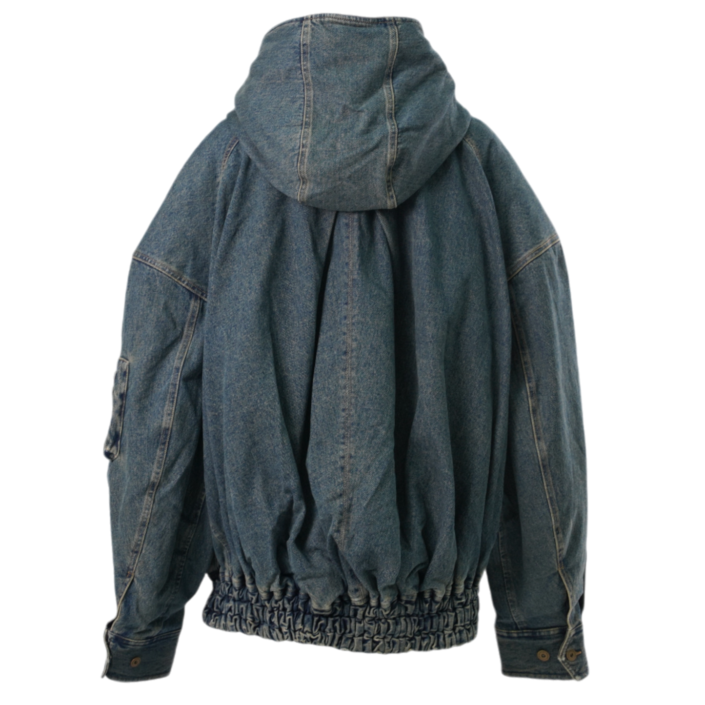 DENIM FOLDING OVERSIZED PADDED JACKET / BLUE