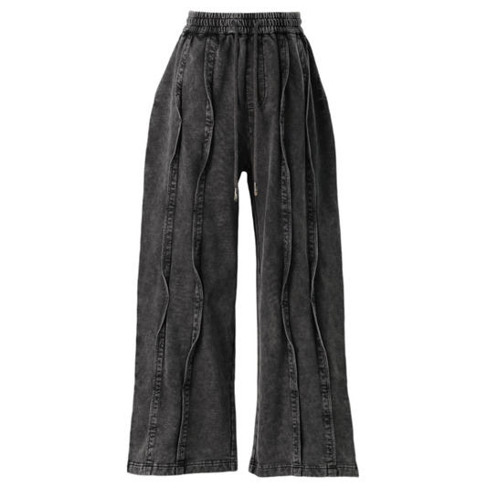 WASHED SEAMING SWEATPANTS / GRAY