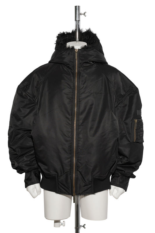 NYLON OVERSIZED  PADDED  JACKET / BLACK