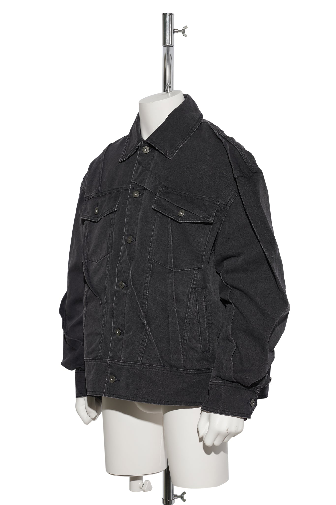 WASHED  DENIM WITH DETACHABLE  QUILTED LINING / PURPLE