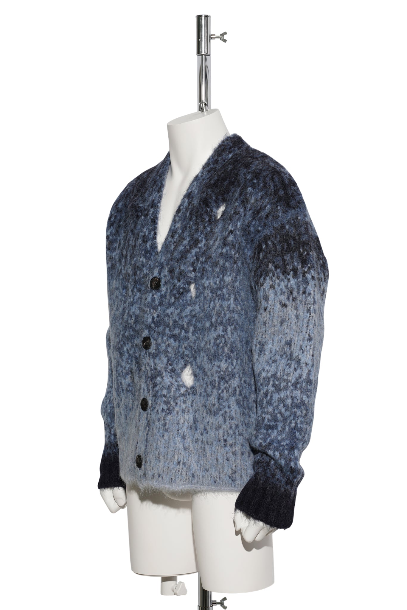 GRADIENT  KNIT CARDIGAN / BLUE GREY