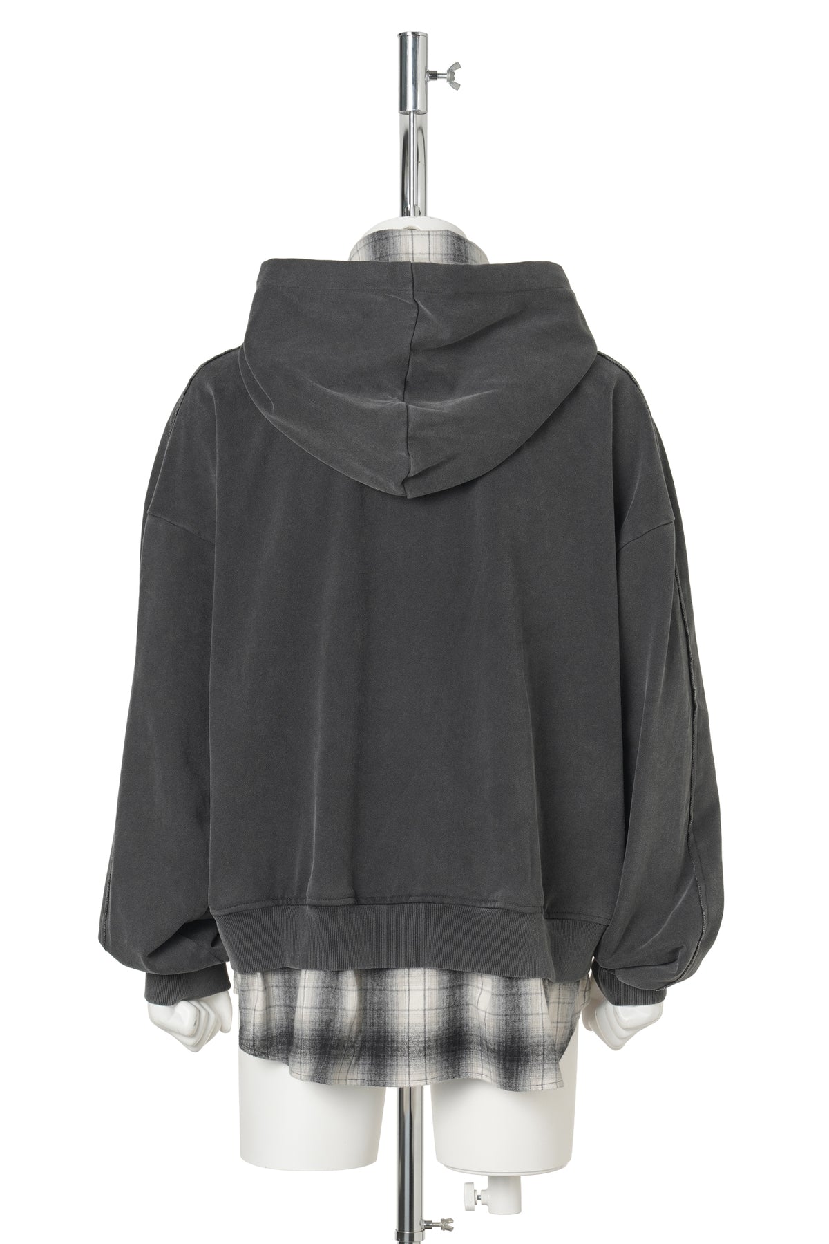 BLACK TWO-IN-ONE HOODIE / BLACK
