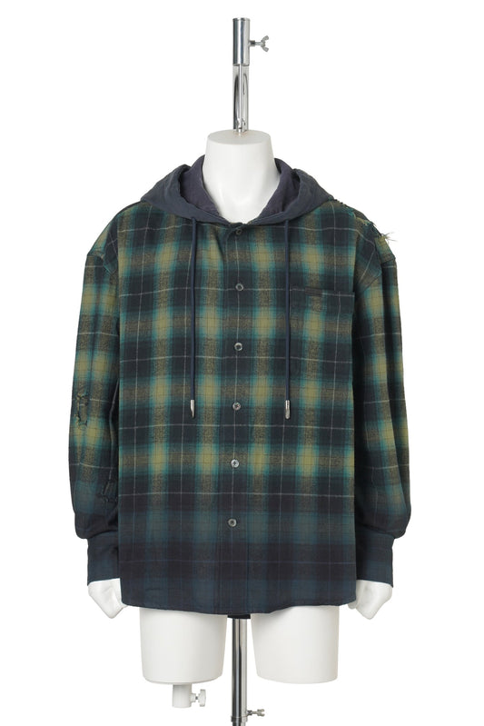 GREEN PLAID SHIRT / GREEN