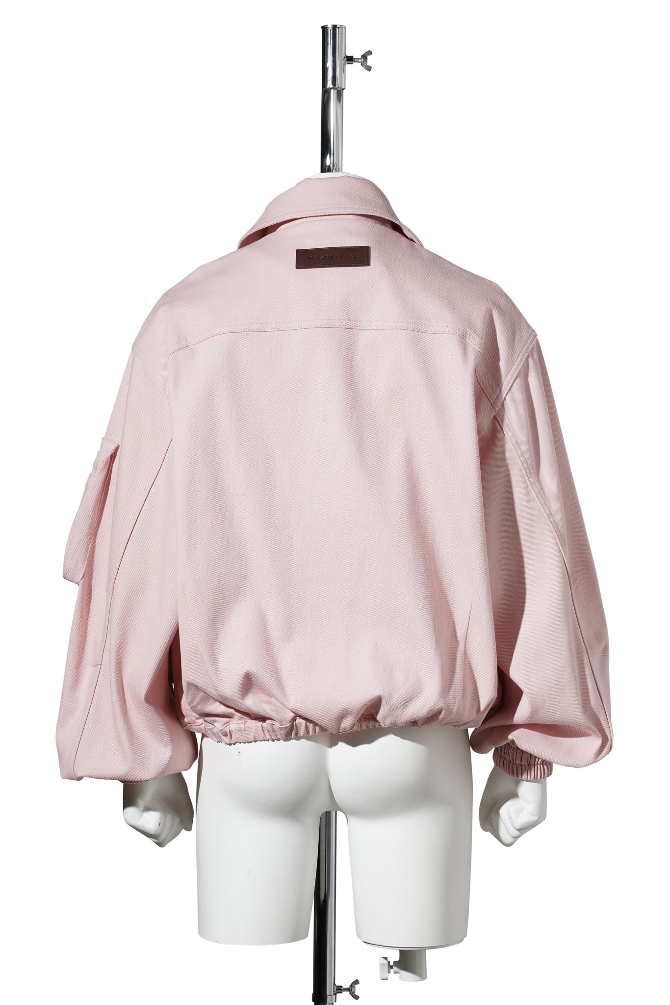 CARGO DENIM JACKET WITH ZIP FASTENING / PINK