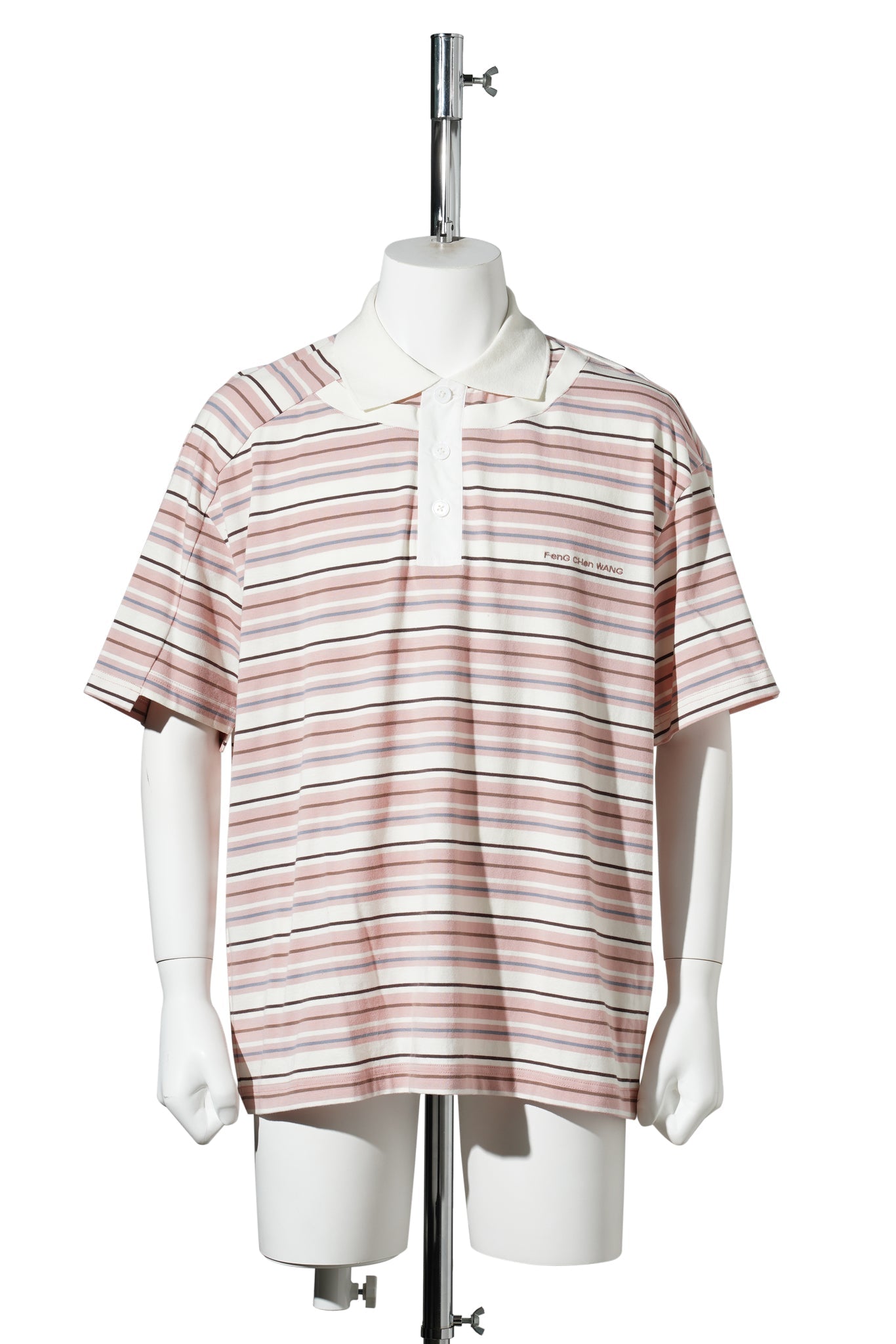 DECONSTRUCTED  SHORT SLEEVE POLO TEE / PINK