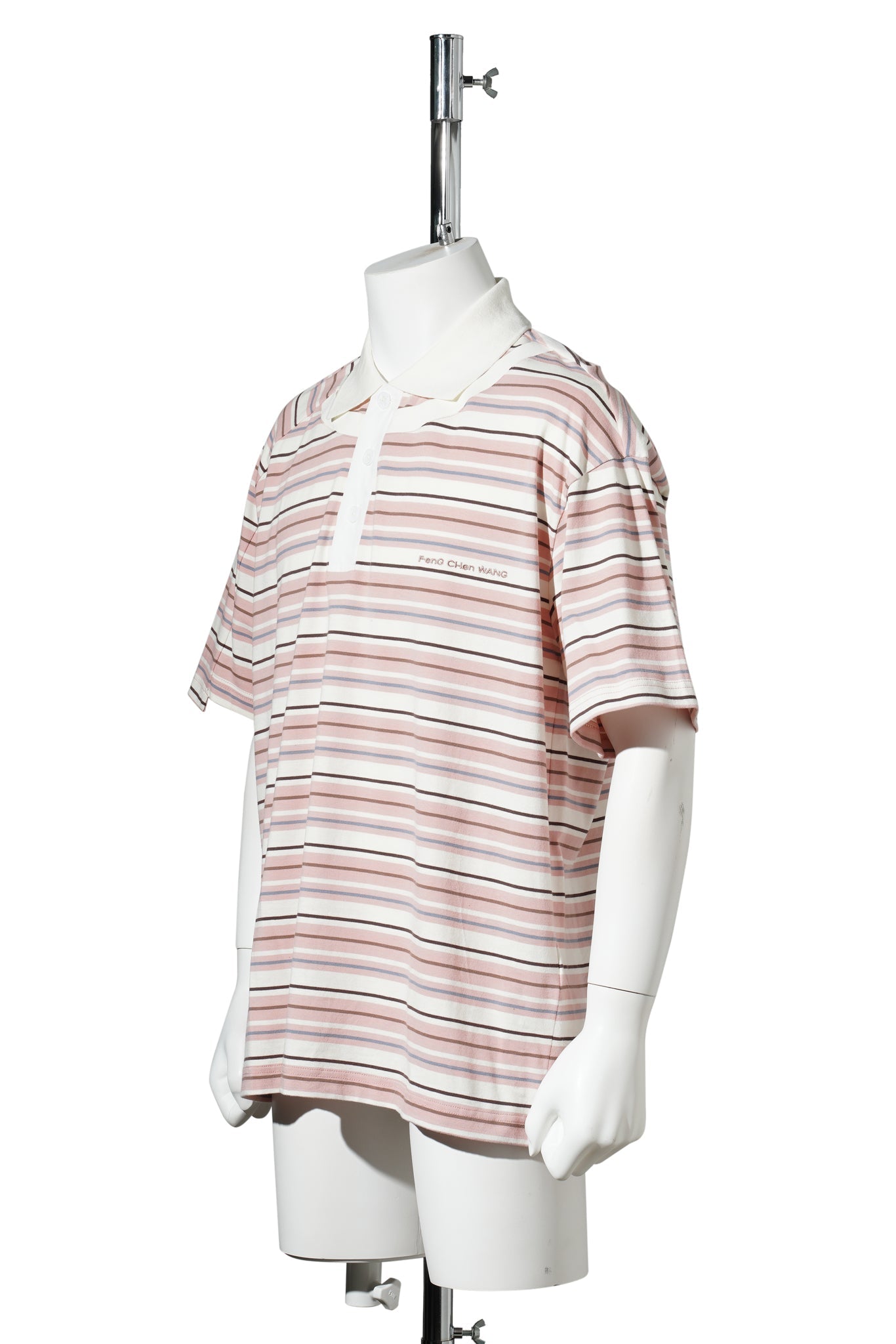 DECONSTRUCTED  SHORT SLEEVE POLO TEE / PINK