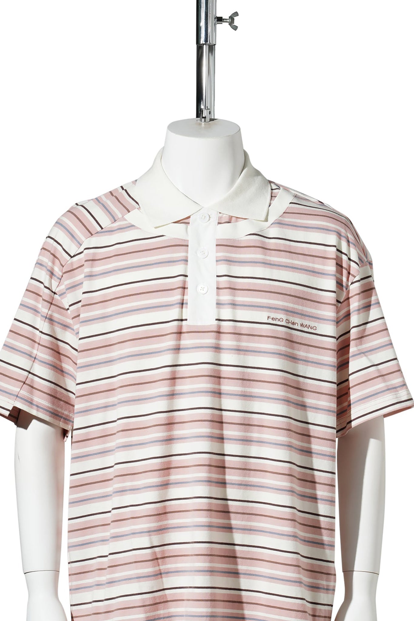 DECONSTRUCTED  SHORT SLEEVE POLO TEE / PINK