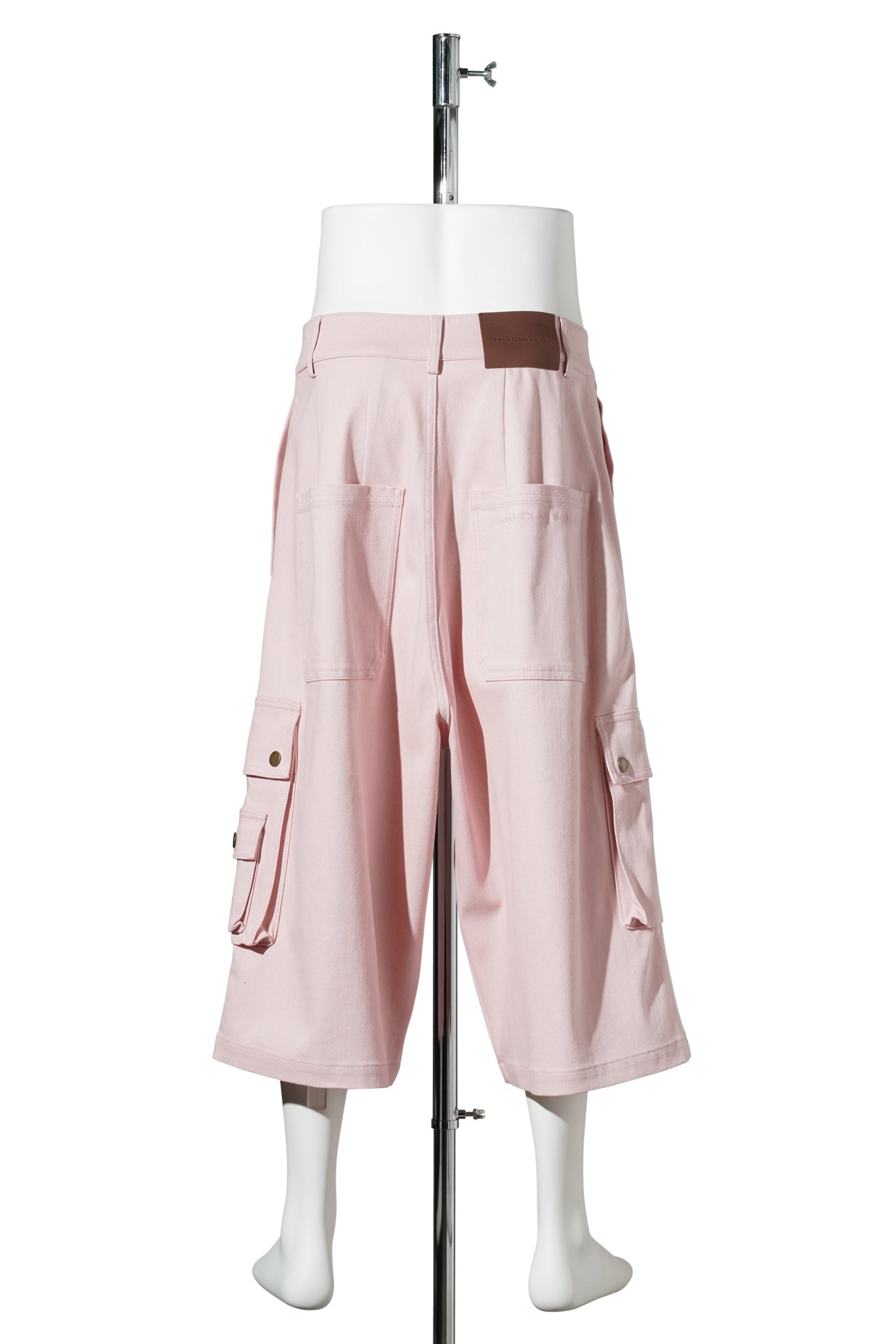 OVERSIZED  MID LENGTH DENIM CARGO TROUSER / PINK