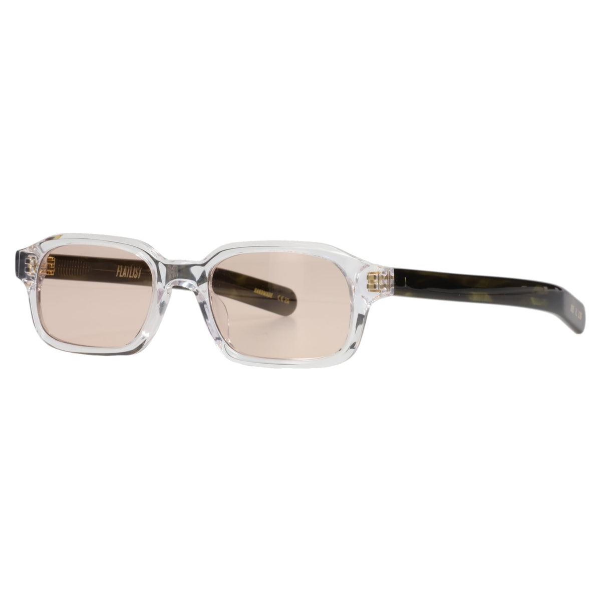 HANKY / CLEAR CRYSTAL OLIVE HORN/PEACH LENS