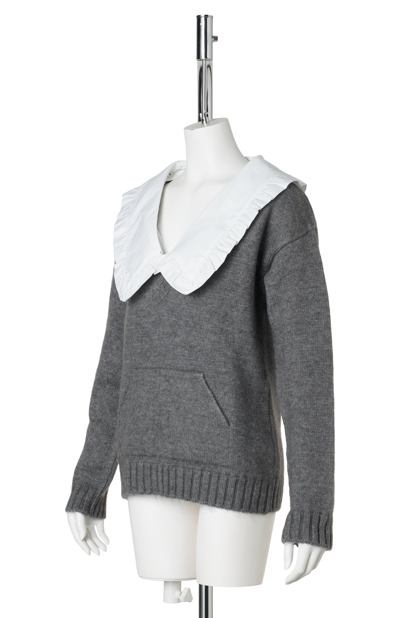 KATHLEEN PULLOVER SHIRT COLLAR / GREY
