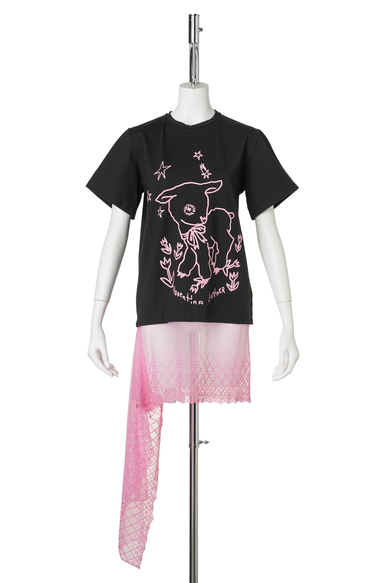 TERECE T-SHIRT / BLACK AND PINK