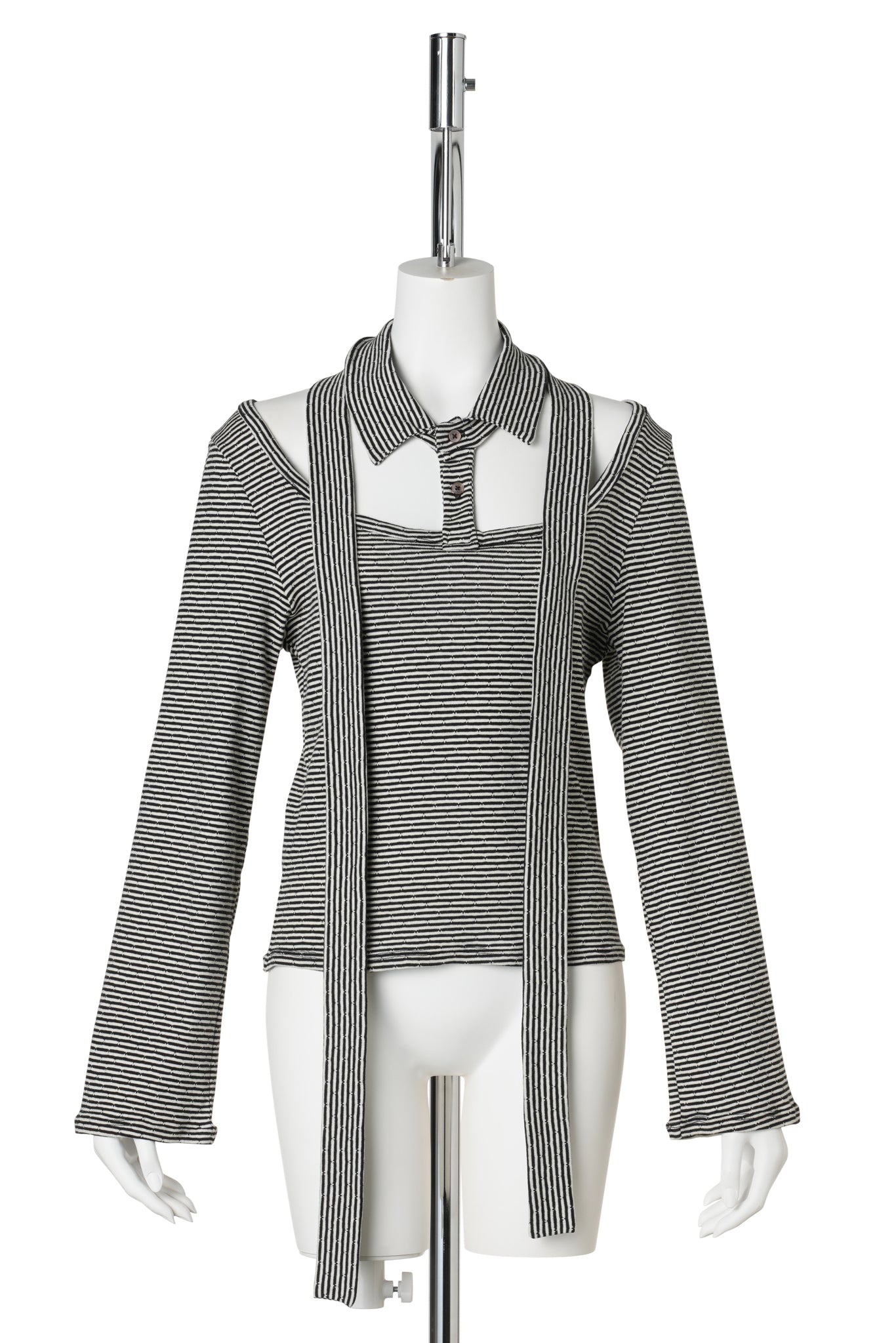 TRIXTINA COLLAR TOP FW26 / BLACK AND WHITE