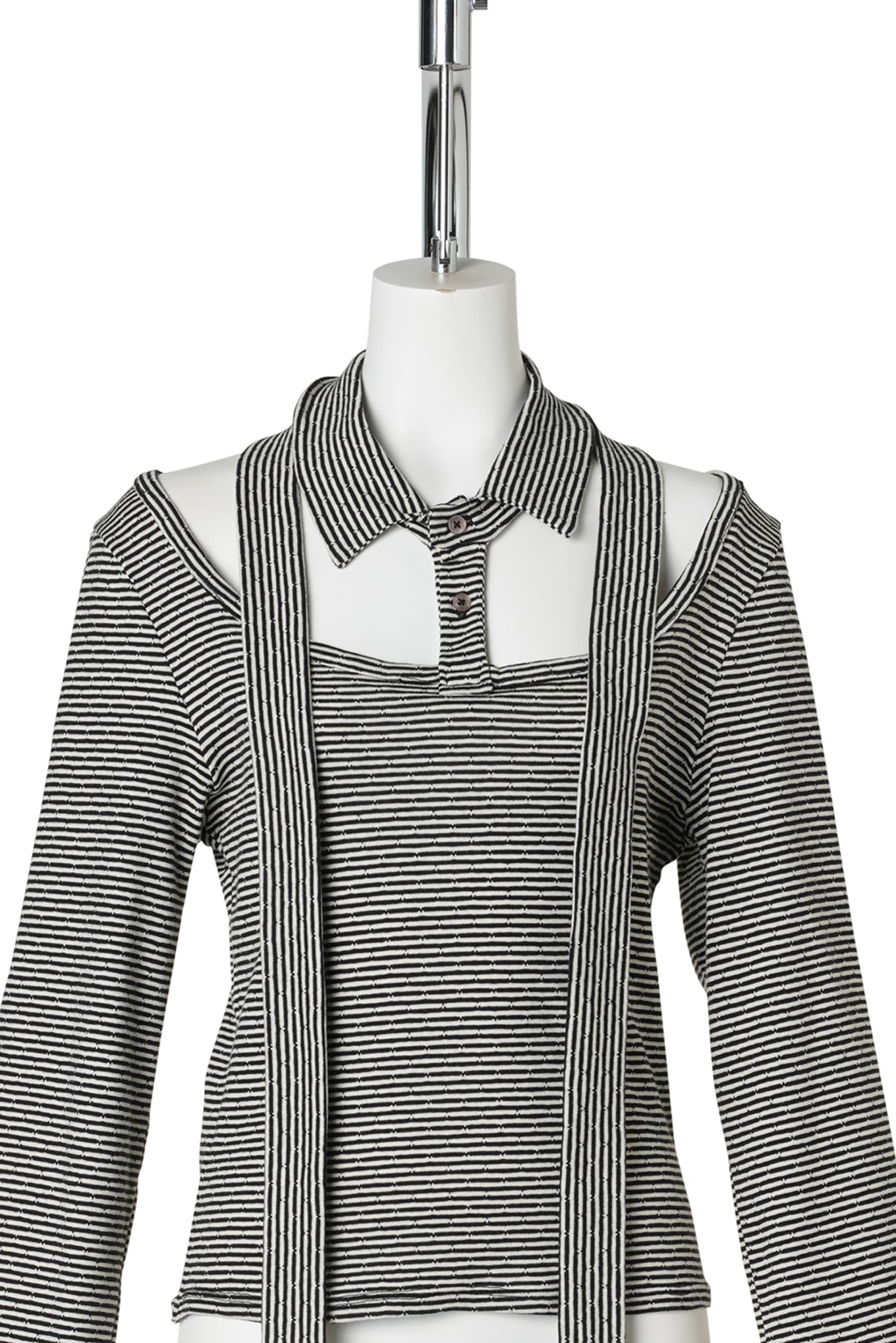 TRIXTINA COLLAR TOP FW26 / BLACK AND WHITE