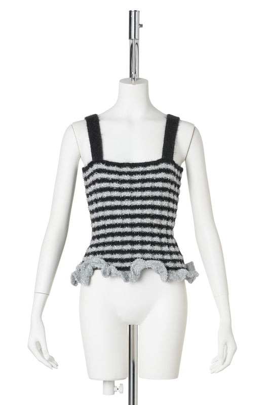 TILDA MOHAIR TOP / BLACK AND SILVER