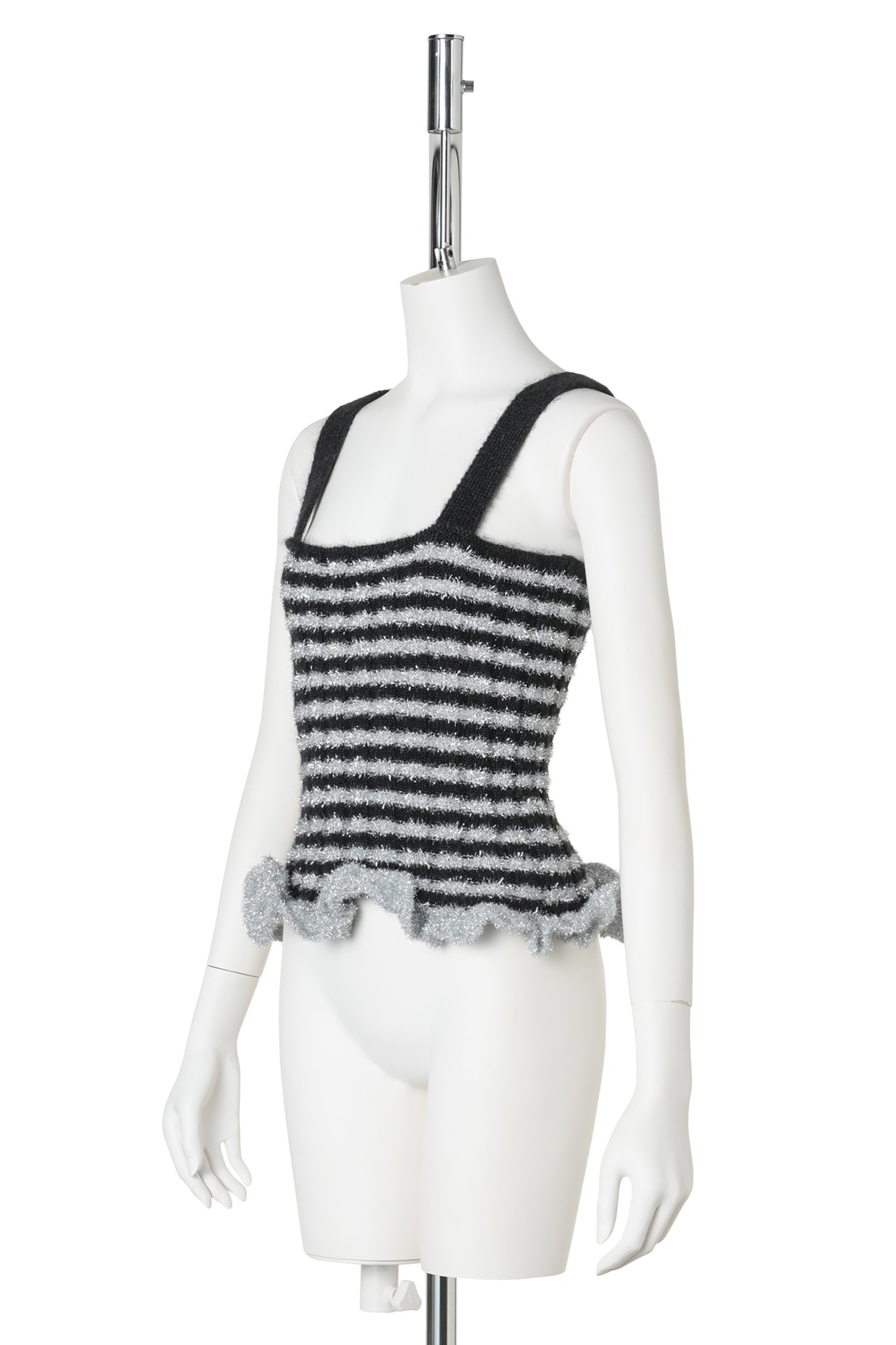 TILDA MOHAIR TOP / BLACK AND SILVER