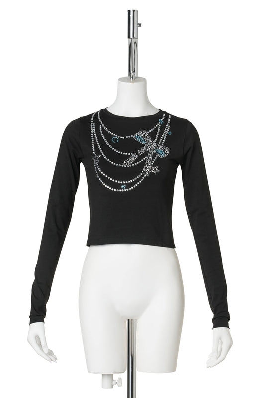 TRIXELLA NECKLACE TOP / BLACK