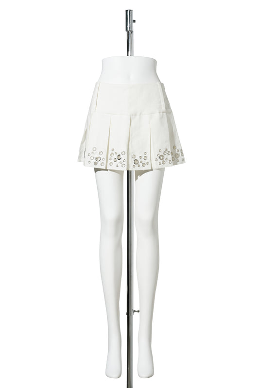 SAM PLEATED SKIRT / WHITE