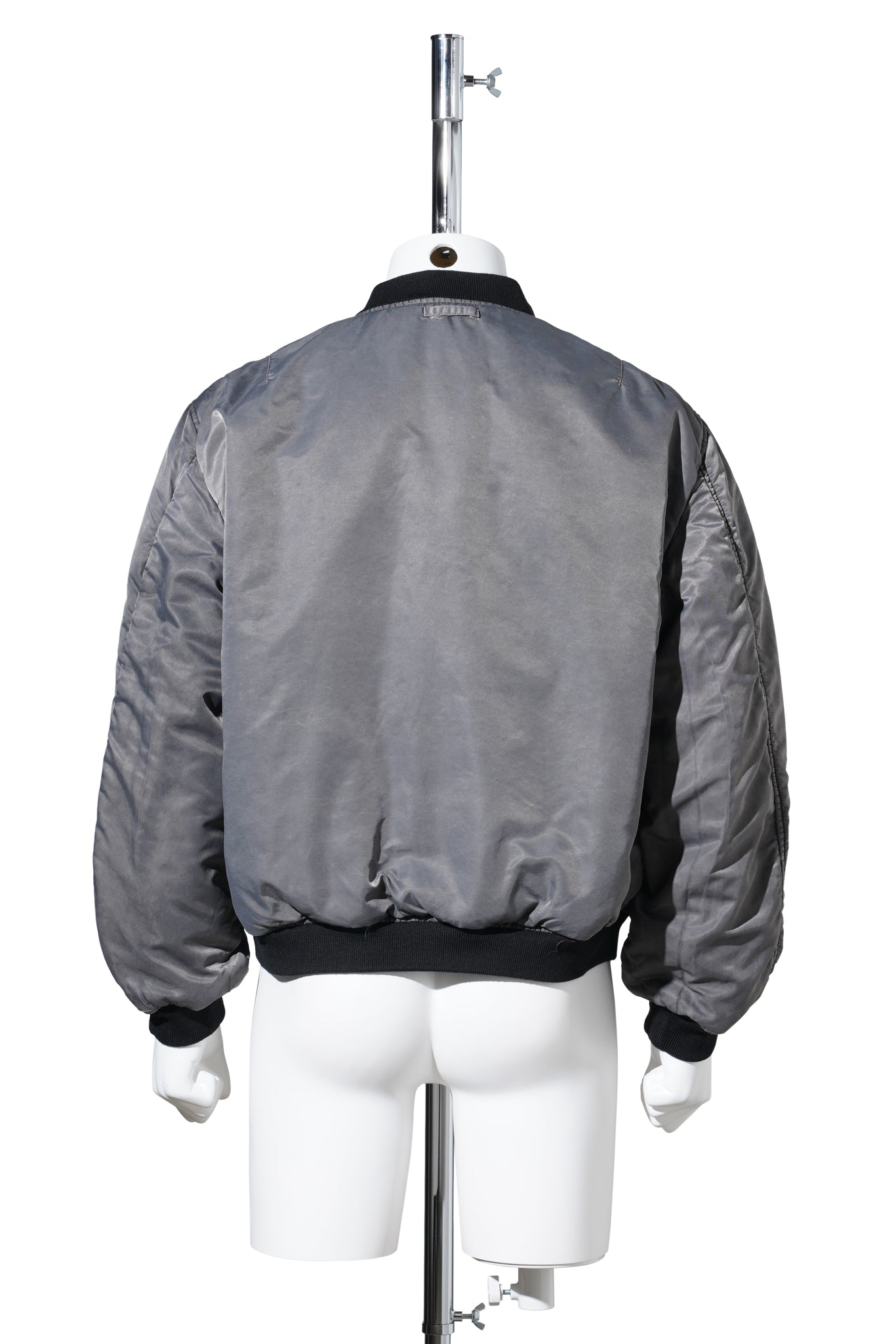 GAMENT DYE NYLON BOMBER JACKET / DARK GREY x PURPLE