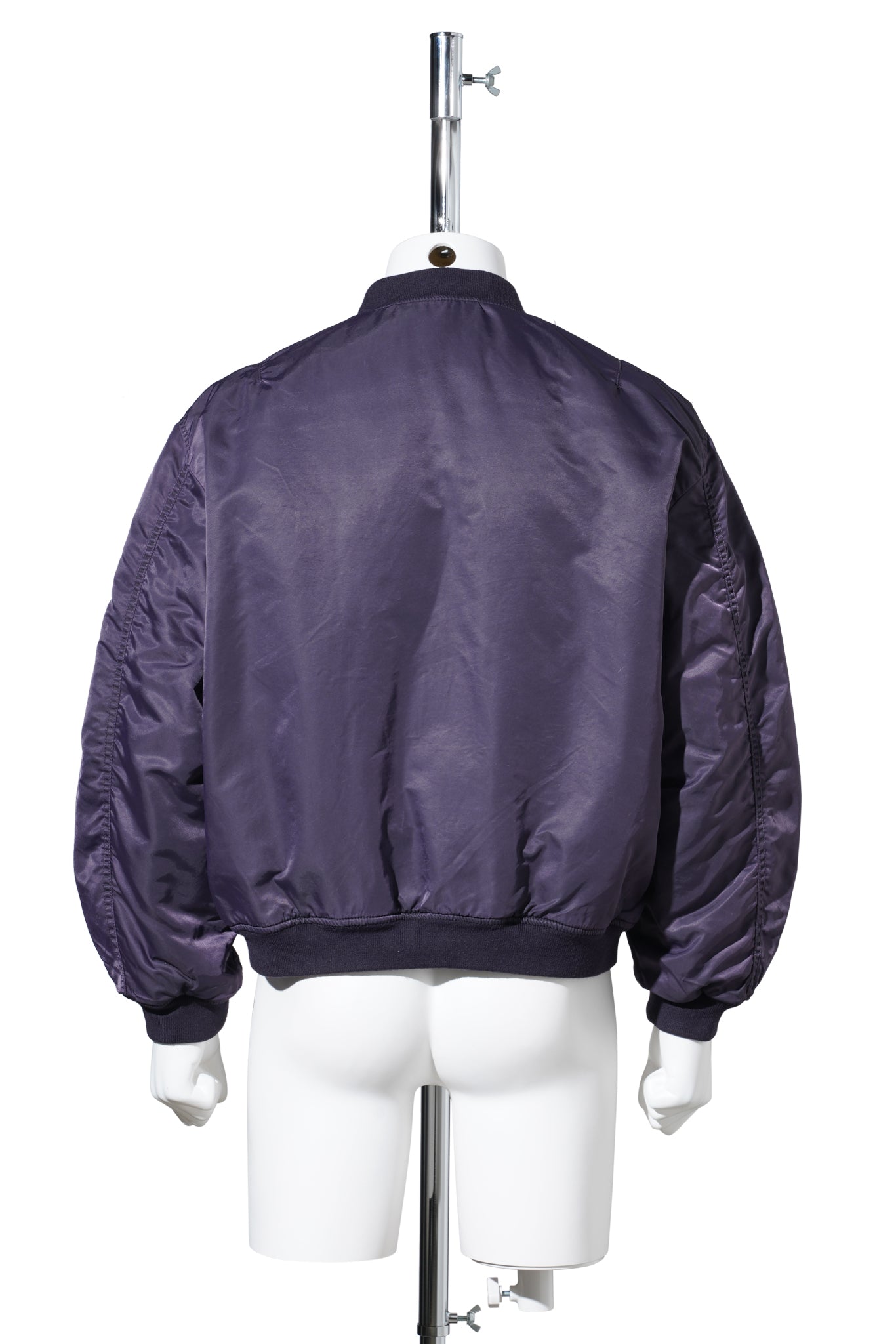 GAMENT DYE NYLON BOMBER JACKET / DARK GREY x PURPLE