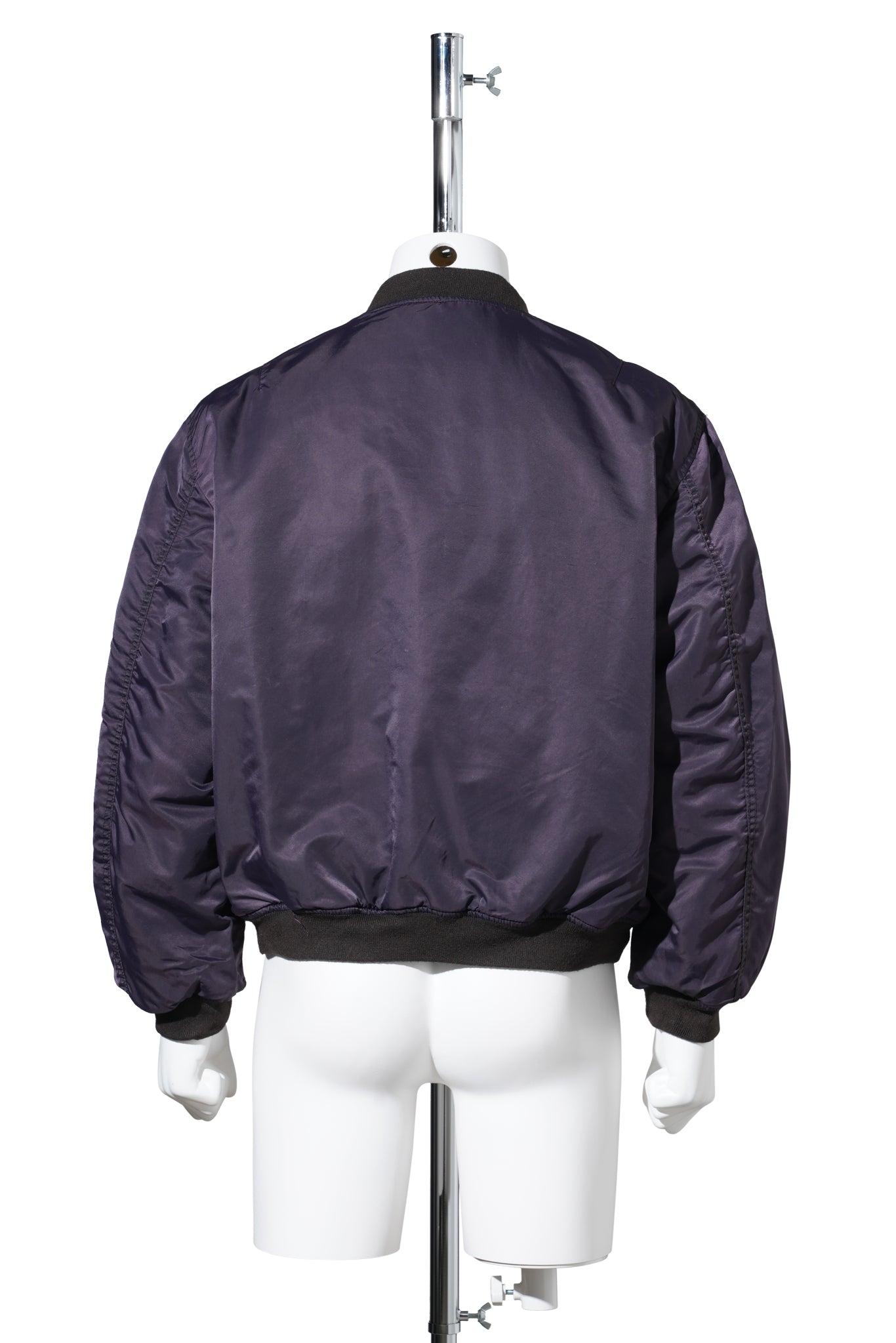 GAMENT DYE NYLON BOMBER JACKET / BLUE x BROWN