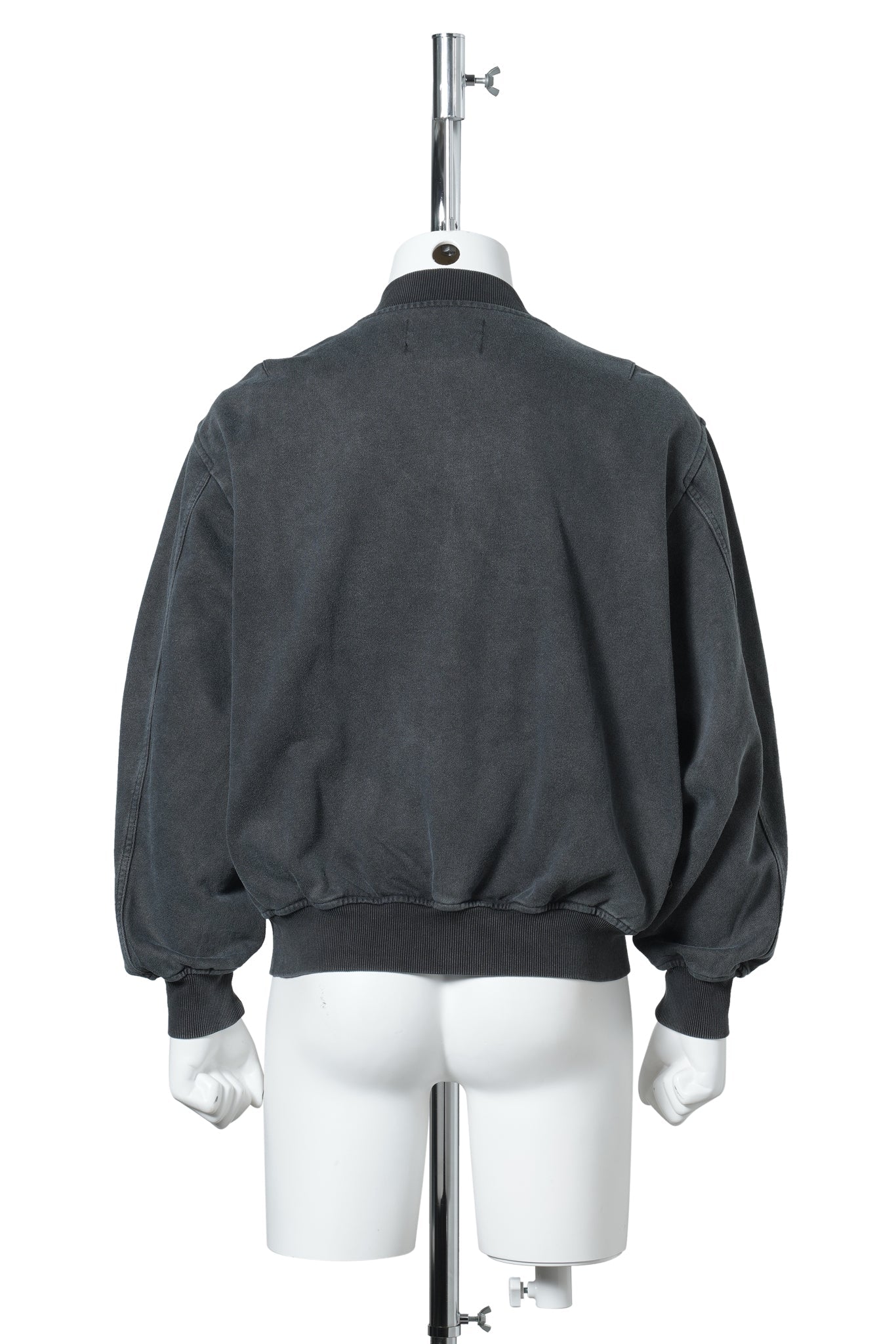 SUN FADED SWEAT BOMBER JACKET / BLACK