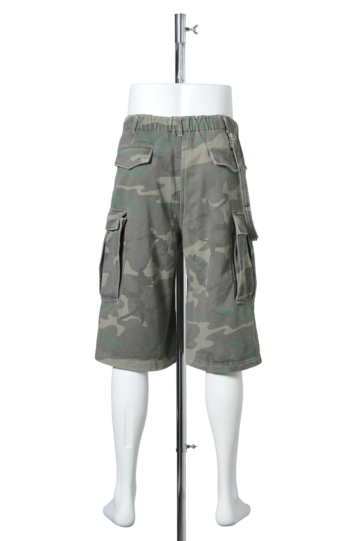 SUN FADED SWEAT CARGO SHORT PANTS / CAMO