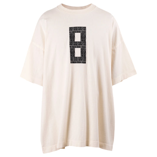 SHORT SLEEVE "TEE - 8 BLACK PRINT" / 107:CREAM