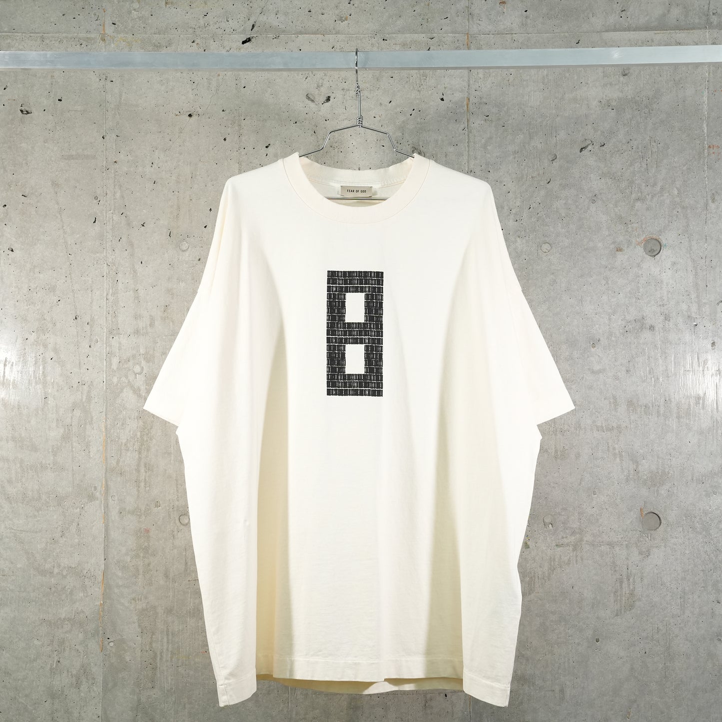 SHORT SLEEVE "TEE - 8 BLACK PRINT" / 107:CREAM