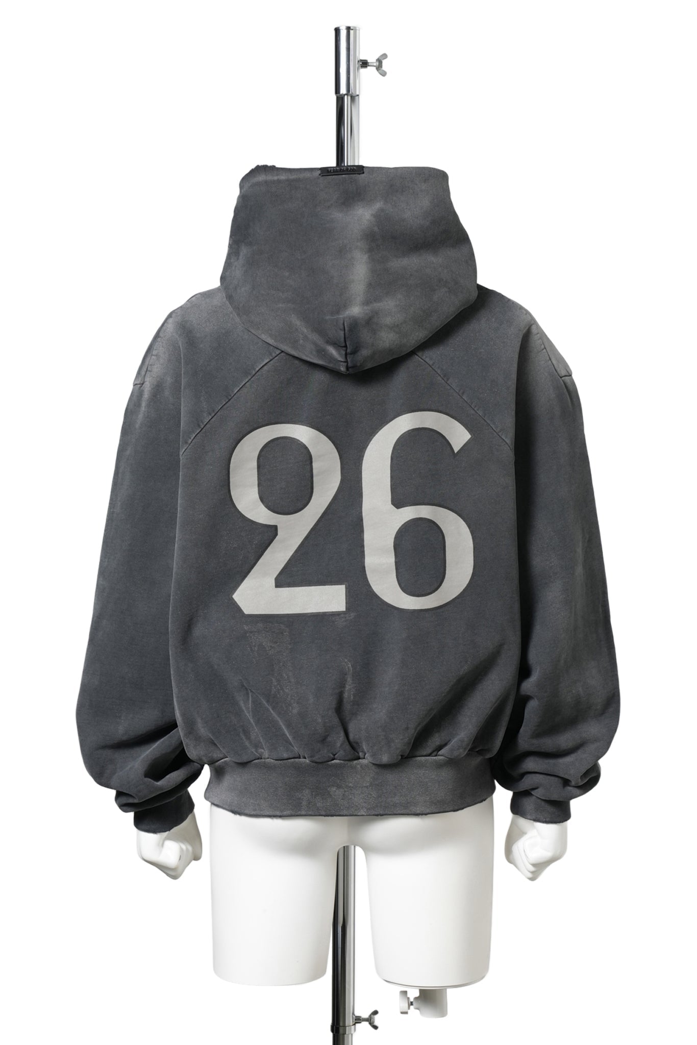 26CLASSIC FIT HALF RAGLAN HOODIE / 019:OFF BLACK