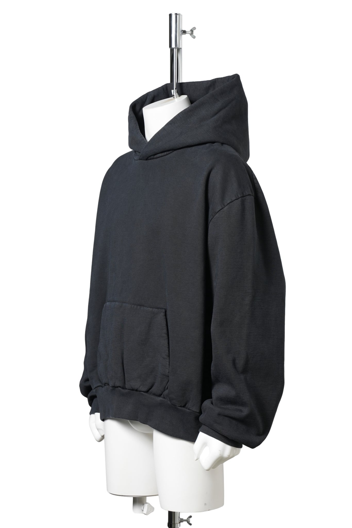 CLASSIC FIT HALF RAGLAN HOODIE W/ POCKET / 001:BLACK