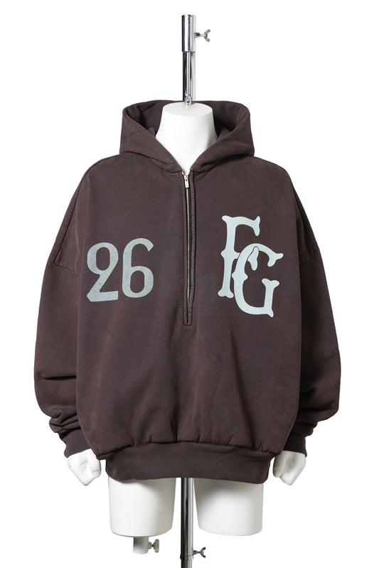 BASENBALL CLUBHALF ZIP HOODIE / 204:DARK BROWN