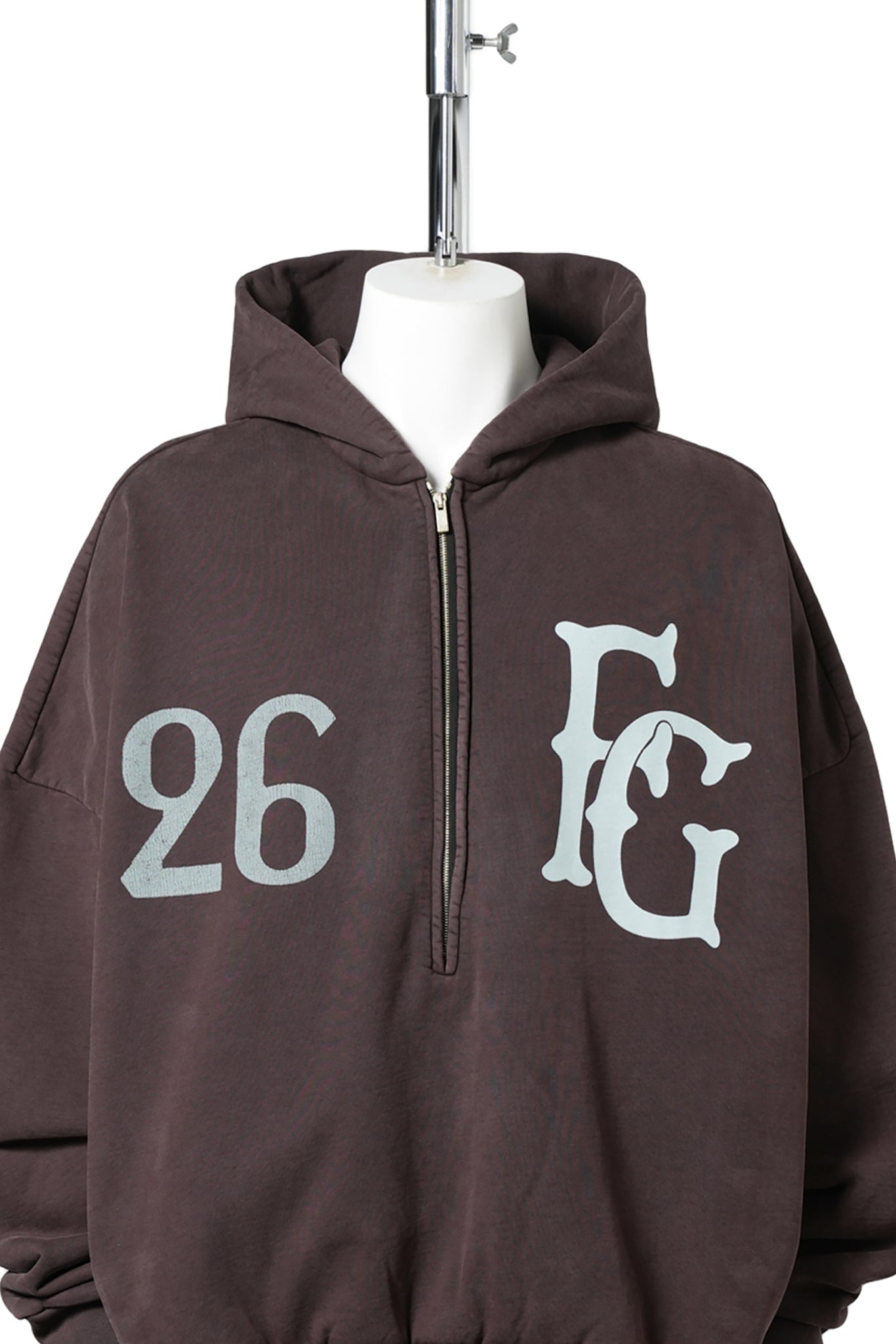 BASENBALL CLUBHALF ZIP HOODIE / 204:DARK BROWN