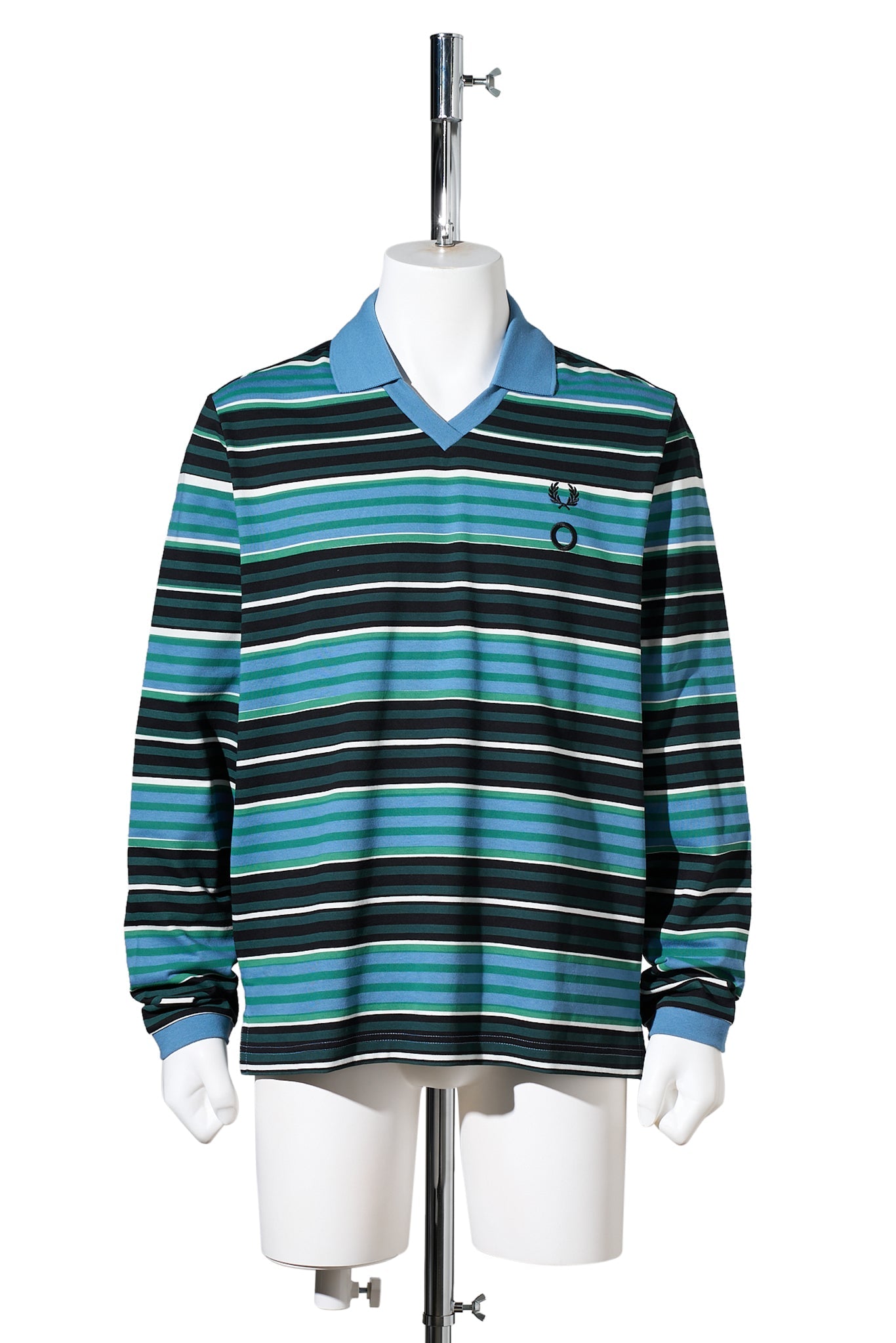 CGｰOVERPRINT LONG SLEEVE POLO SHIRT / 75B:CRAIG LIGHT BLUE