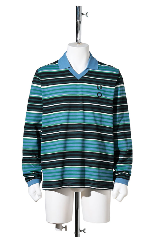 CGｰOVERPRINT LONG SLEEVE POLO SHIRT / 75B:CRAIG LIGHT BLUE