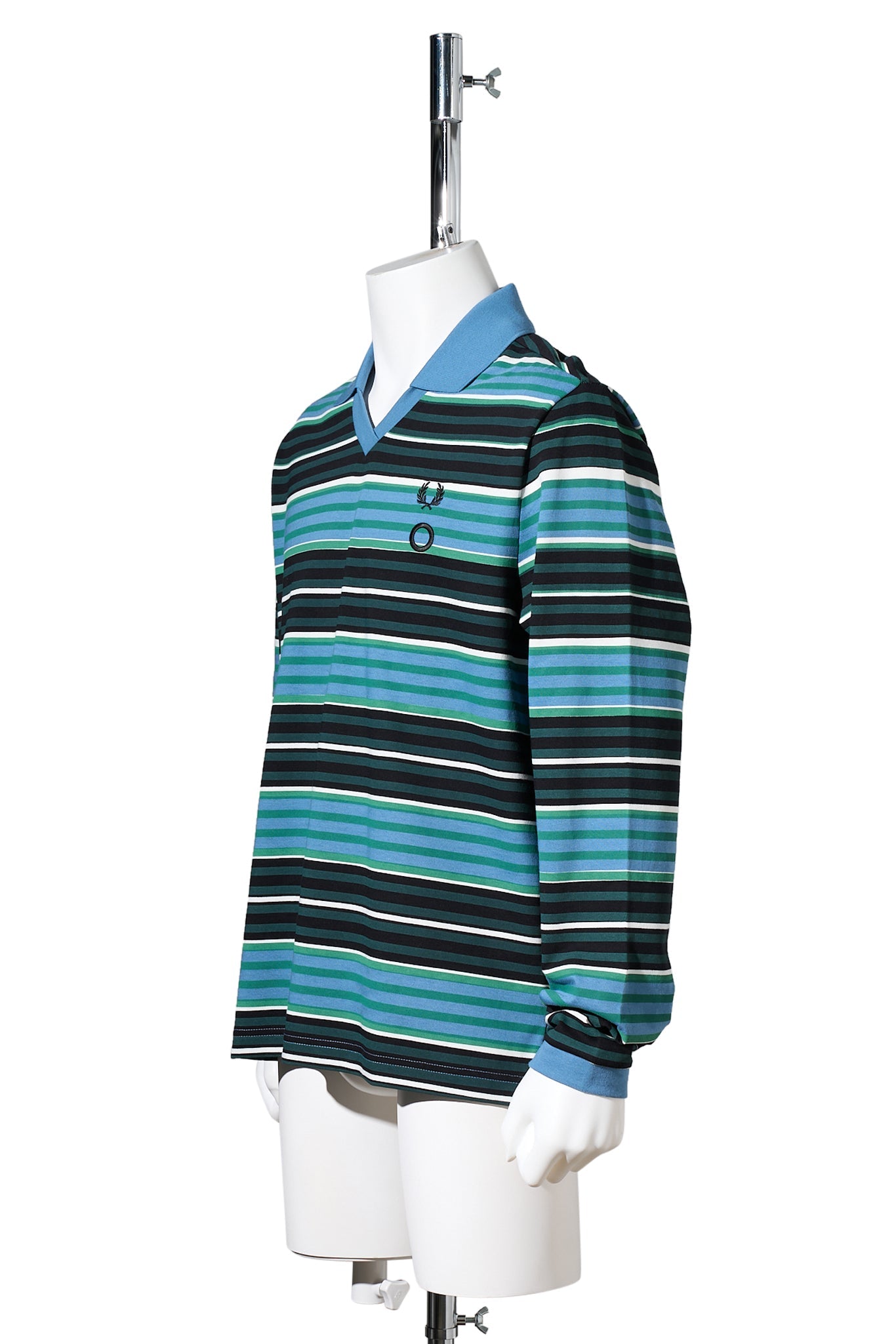 CGｰOVERPRINT LONG SLEEVE POLO SHIRT / 75B:CRAIG LIGHT BLUE