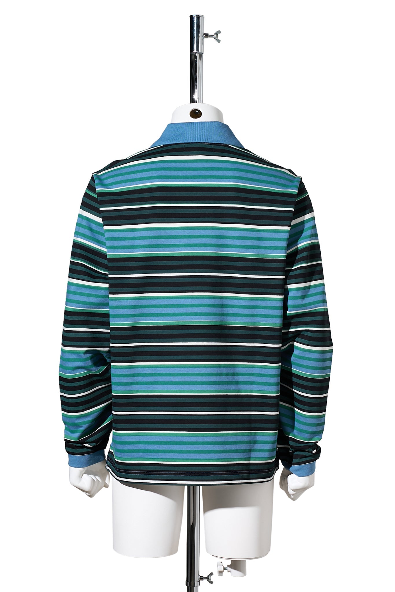 CGｰOVERPRINT LONG SLEEVE POLO SHIRT / 75B:CRAIG LIGHT BLUE